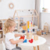 Wooden stacking building block games, children's wisdom tower brain development logical thinking training promote children's brain development