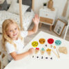 Wooden Montessori Toddler Toys, Children's Ice Cream Clip Beads, Color Sorting, Counting Toys, Fine Motor Math Educational Toys, Suitable for Boys and Girls