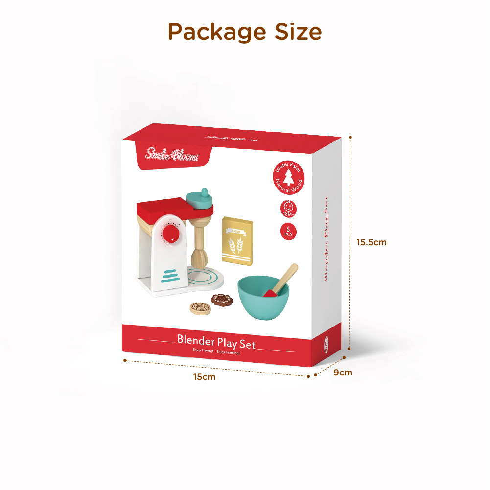 Wooden Blender Set Children's Food Cooking Pretend Toys Suitable for Toddler Birthday Gifts - Image 4