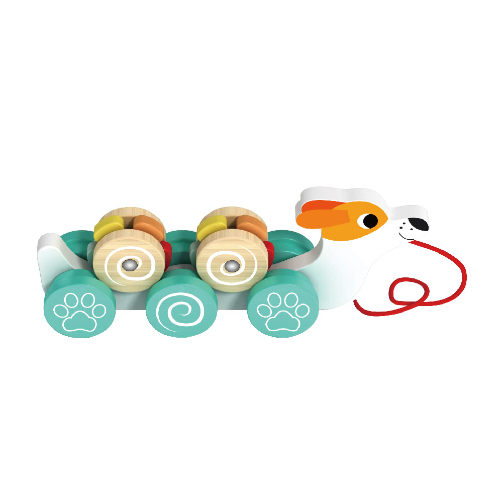 Wooden Dog Pull Toy suitable for children to learn to crawl suitable for infants and young children - Image 2