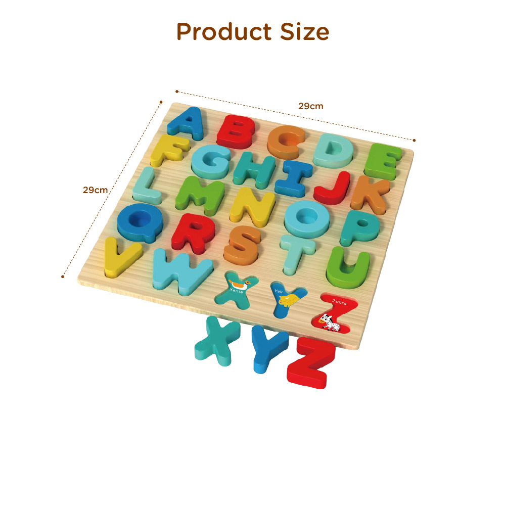 Wooden Alphabet Puzzle 3D Wooden Uppercase Letter Puzzle Montessori Toddler Educational Toys - Image 3