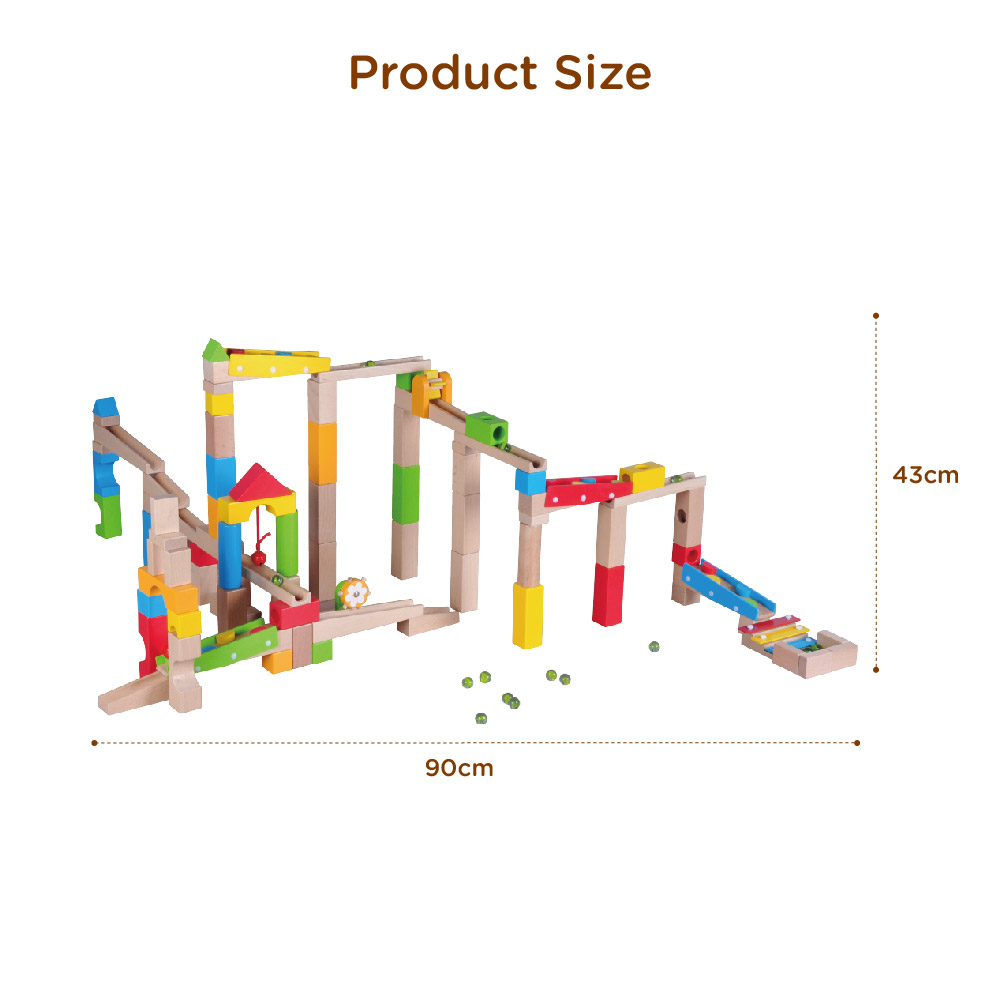 Wooden building block track marble assembly toys, hands-on assembly of building block tracks, children's interactive educational toys - Image 4