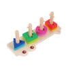 Wooden Geometric Sleeve Pillar Children's Montessori Cognitive Graphic Building Block Stacking Toy