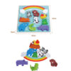 Educational Montessori Animal Fruit Balance Stacking Wooden Puzzles Toys  for Kid