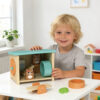 Wooden Mini Pet Hamster Toy House  Children Pretend to Feed Hamster Toys