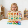 Montessori 3D Wooden Board Digital Puzzle for Children's Cognitive Geometry and Learning Digital Puzzle Toys