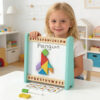 Wooden Double-sided Abacus Stand Toy Children's Multifunctional Drawing Board and Abacus Stand Children's Educational Toy