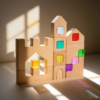 High Quality Montessori Wooden Toys for Children Acrylic Gemstone Creative Stacking