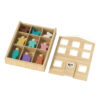 Montessori-Inspired Rainbow Wooden Doll Toy House Set Fun Educational Cartoon Model Toy for Children