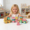 Princess Series Wooden Train Building Block Set Small Train Educational Preschool Toys for Children