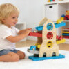 Wooden Ramp Race Track Sliding Tower Children's Toy Space Series Ramp Race