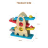 Wooden Ramp Race Track Sliding Tower Children's Toy Space Series Ramp Race