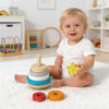 Wholesale Wooden Stacking Toys Children's Color Cognition Stacking Rings Building Blocks Puzzle Toys