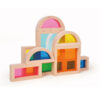 32PCS Wooden Sensory Stacking Toys Children's Sensory Acrylic Cube Building Blocks Construction Toys