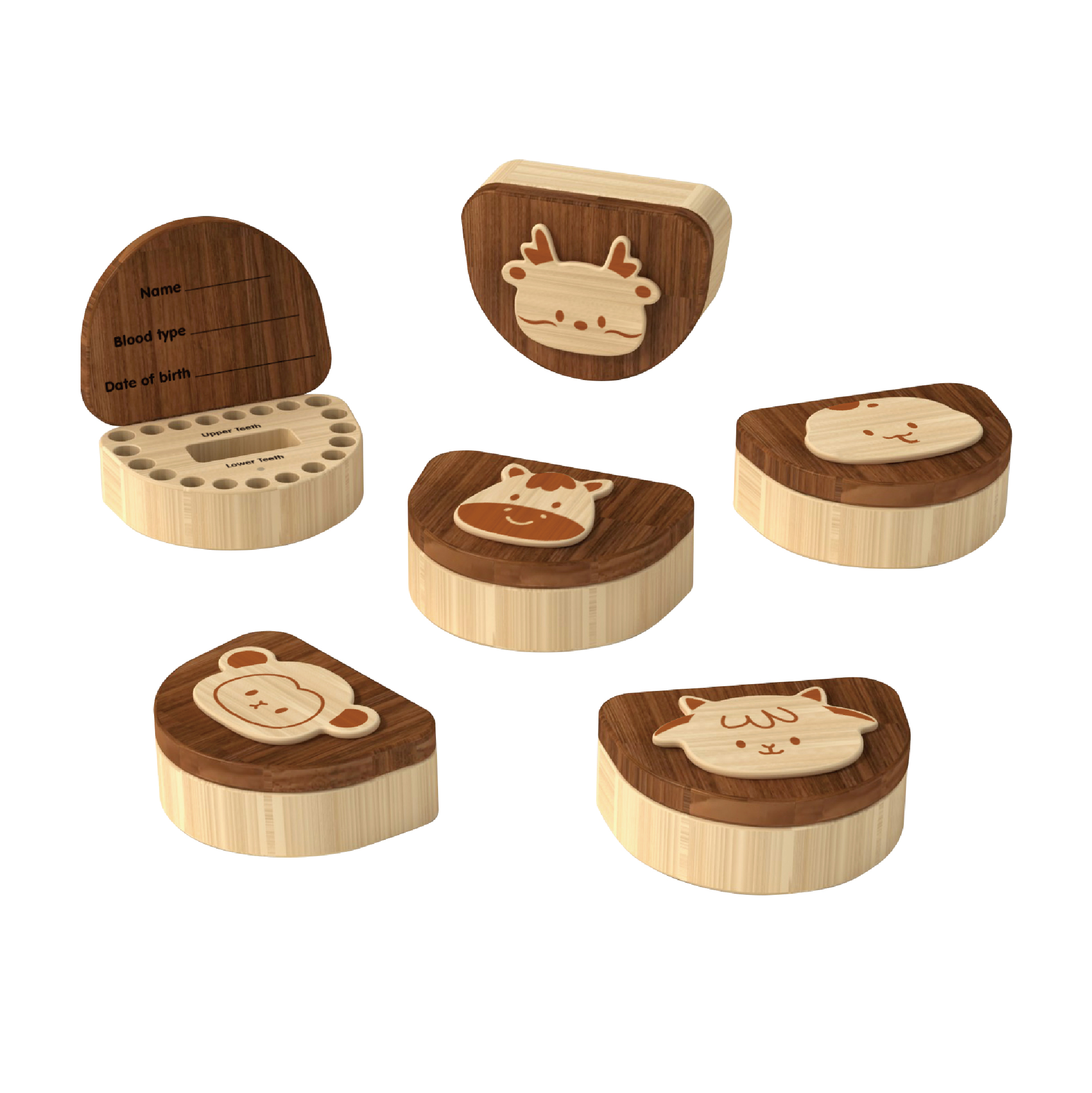Wholesale Wooden Children's Zodiac Tooth Boxes Collection of Children's Teeth and Fetal Hair Commemorative Containers - Image 4