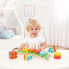 Wooden crocodile Geometric Pillar Matching Shape Stacking Toy Exercises Children's Hand Eye Coordination Toy