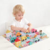 Wooden City Building Blocks Stacking Toy Set for Children DIY Stacking Toys