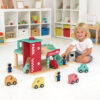 Wooden Mini Simulated Parking Lot Toy Children's Role Playing Wooden Garage Gas Station Toy