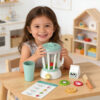 Wooden Juicer Toy Set  Children's Pretend Kitchen Toy  Fruit Milk Juicer