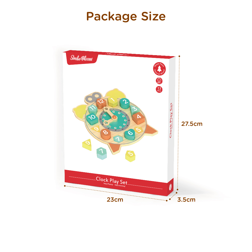 Wooden clock toys for children to learn time, numbers, shapes, colors, matching toys - Image 5