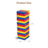Children's Party Game 49 Pcs Colored Wooden Building Blocks Stacking Tower Game