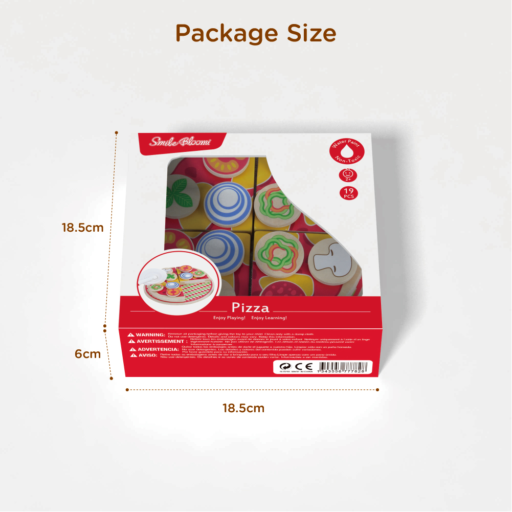 Educational Toys Food Games Pretend Play Wooden Kitchen Set Toy Pizza Parlor Pretend Play Set Pizza Kit Toy - Image 6