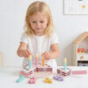 Wooden Cutting Toy Birthday Cake Play SetCutting Game Wooden Pretend Play Toys