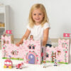 High quality portable mini folding wooden castle toy