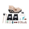 Wooden pirate ship toy set for children's role-playing creative toys