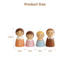 Colorful Cartoon Wooden Animal Family Mini Toy Figurine Decorative Peg Dolls for Kids