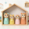 Unpainted Natural Wooden Peg People Doll Cartoon Miniature Figurine Toy with Educational Features