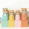 Unpainted Natural Wooden Peg People Doll Cartoon Miniature Figurine Toy with Educational Features