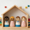 Hot Selling Customized Wooden Peg Doll Cartoon Animal Model Toy for Pretend for Play Educational Feature