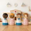 Hot Selling Customized Wooden Peg Doll Cartoon Animal Model Toy for Pretend for Play Educational Feature