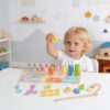 Wooden Montessori Multifunctional Puzzle for Irregular Children's Shapes Matching and Fishing Toys